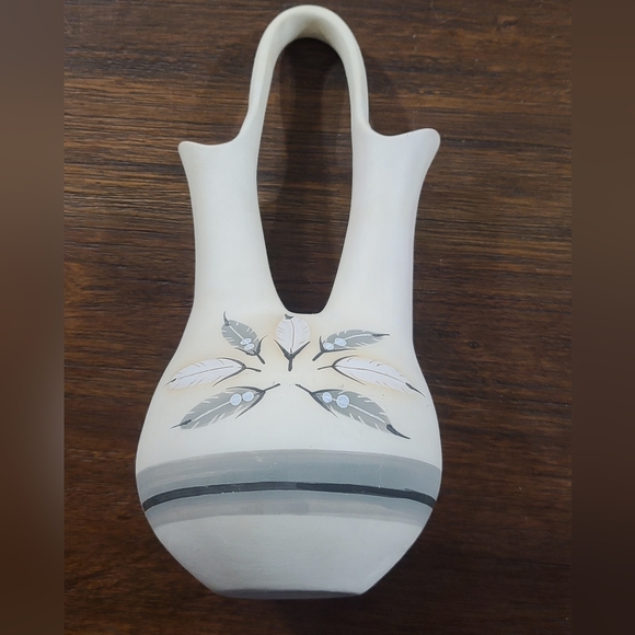 Vintage Other - Native American Handcrafted Wedding Vase with Feather Design